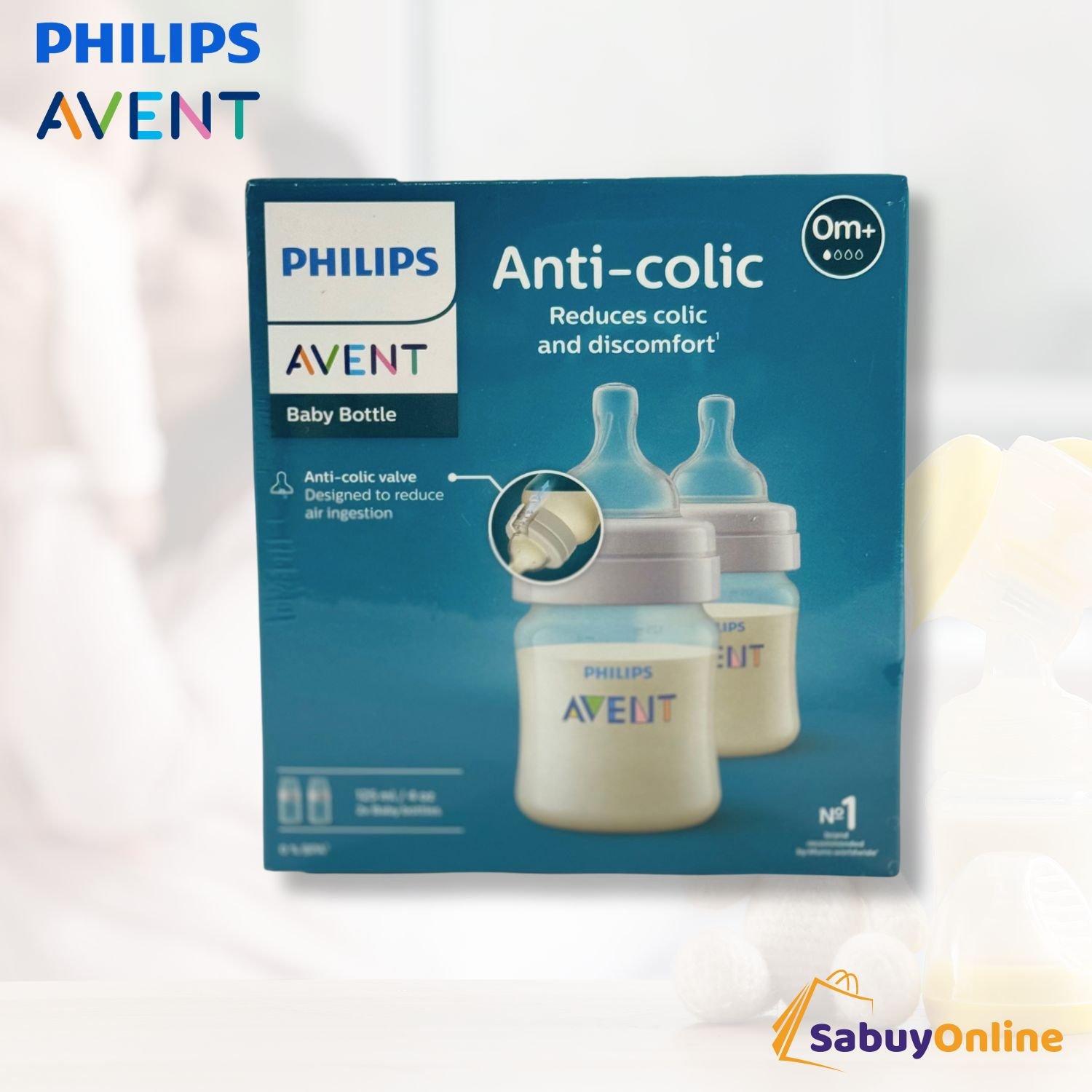 Philips AVENT ขวดนมพร้อมจุกนมซิลิโคน รุ่นแอนตี้โคลิค ขนาด 4 ออนซ์ แพค 2 ขวด
