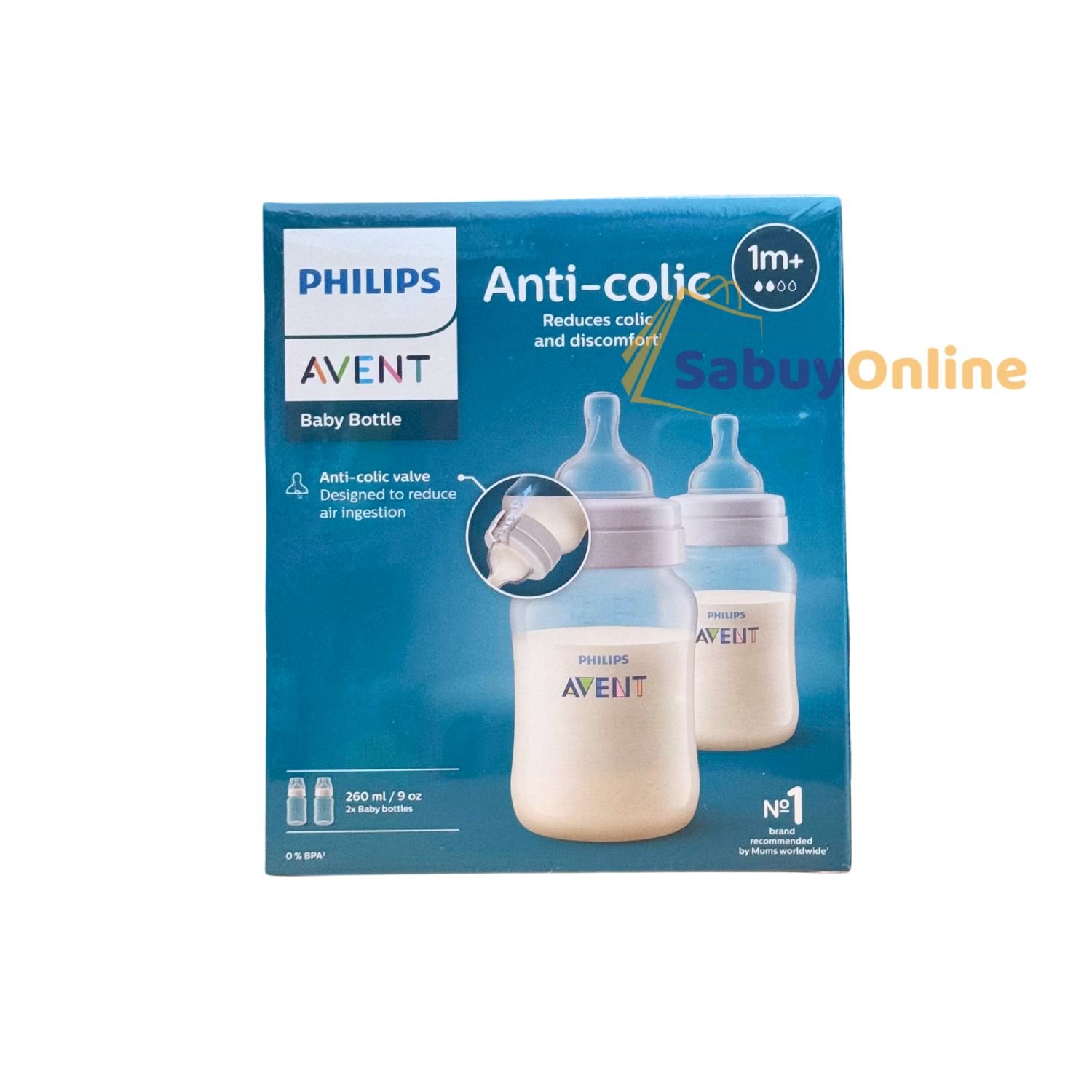 Philips AVENT ขวดนมพร้อมจุกนมซิลิโคน รุ่นแอนตี้โคลิค ขนาด 9 ออนซ์  แพค 2 ขวด