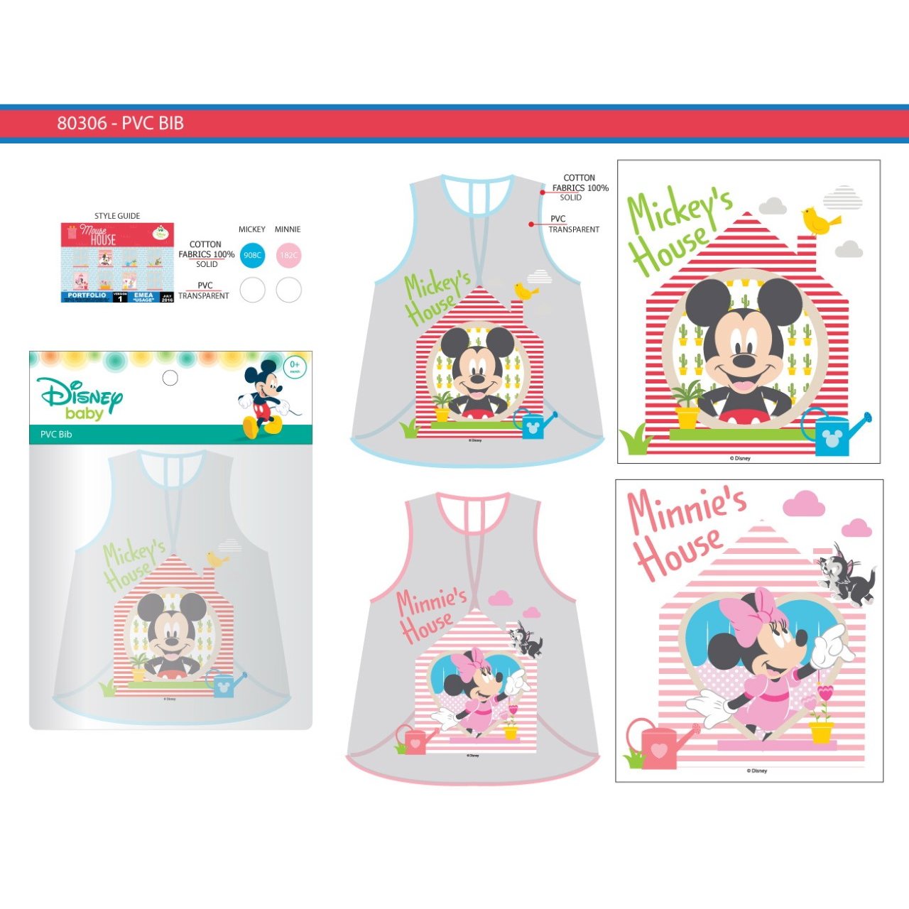 Disney-Intervision ผ้ากันเปื้อน (แบบยาว) Non-toxic PVC