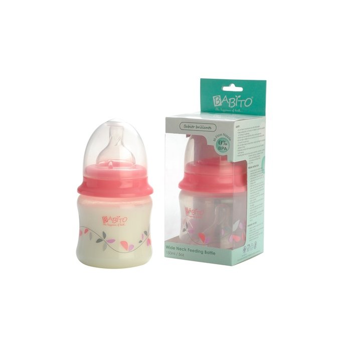Babito ขวดนมชนิดคอกว้าง 5 oz (BPA Free)
