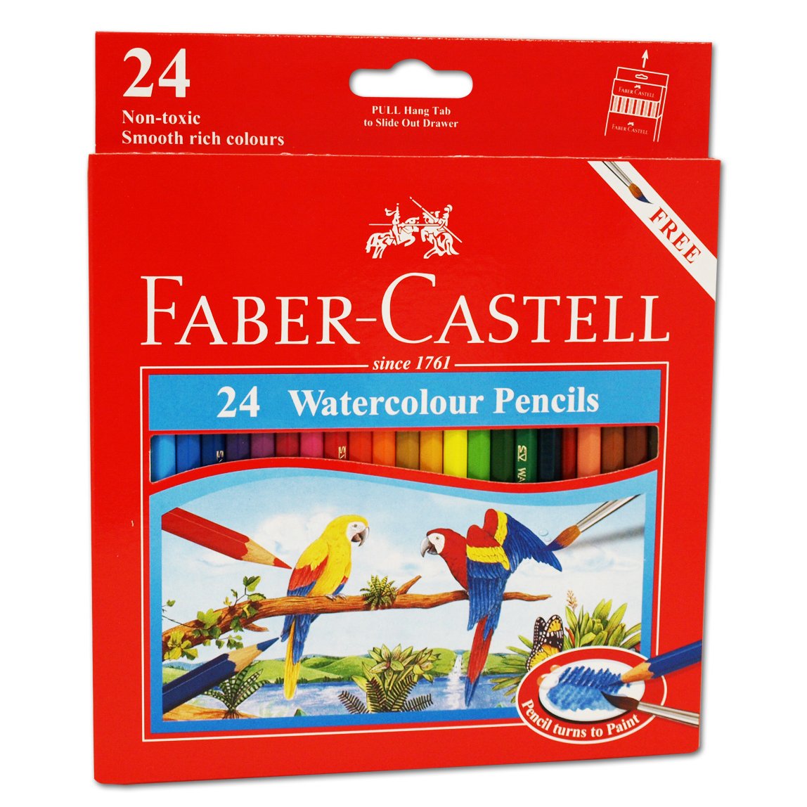 Faber-Castell สีไม้ระบายน้ำ 24 สี กล่องกระดาษ