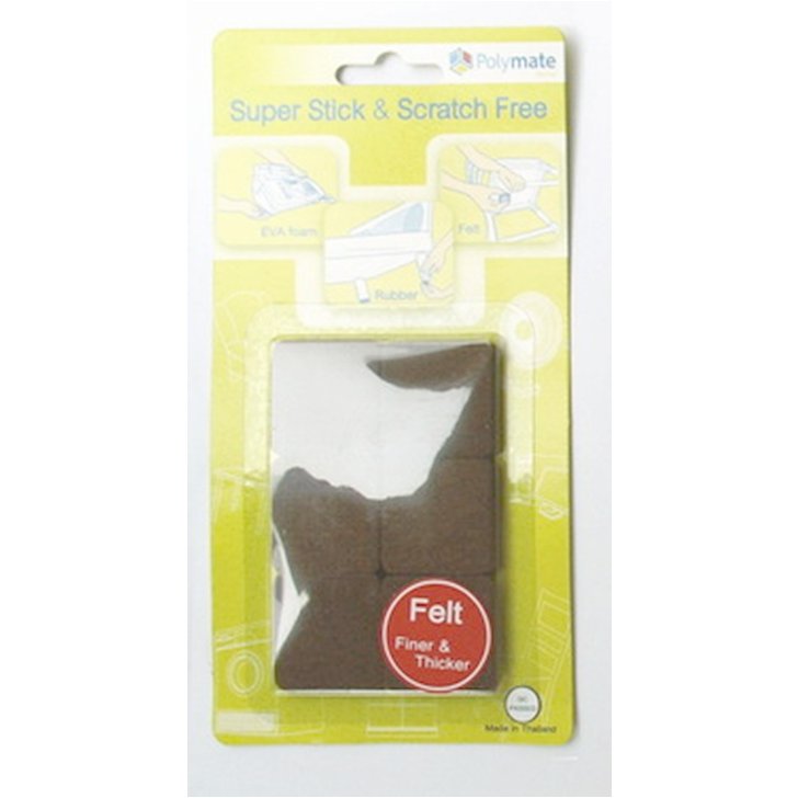 Polymate แผ่นสักหลาดรองอุปกรณ์สีเหลี่ยม 30x30x3 mm.