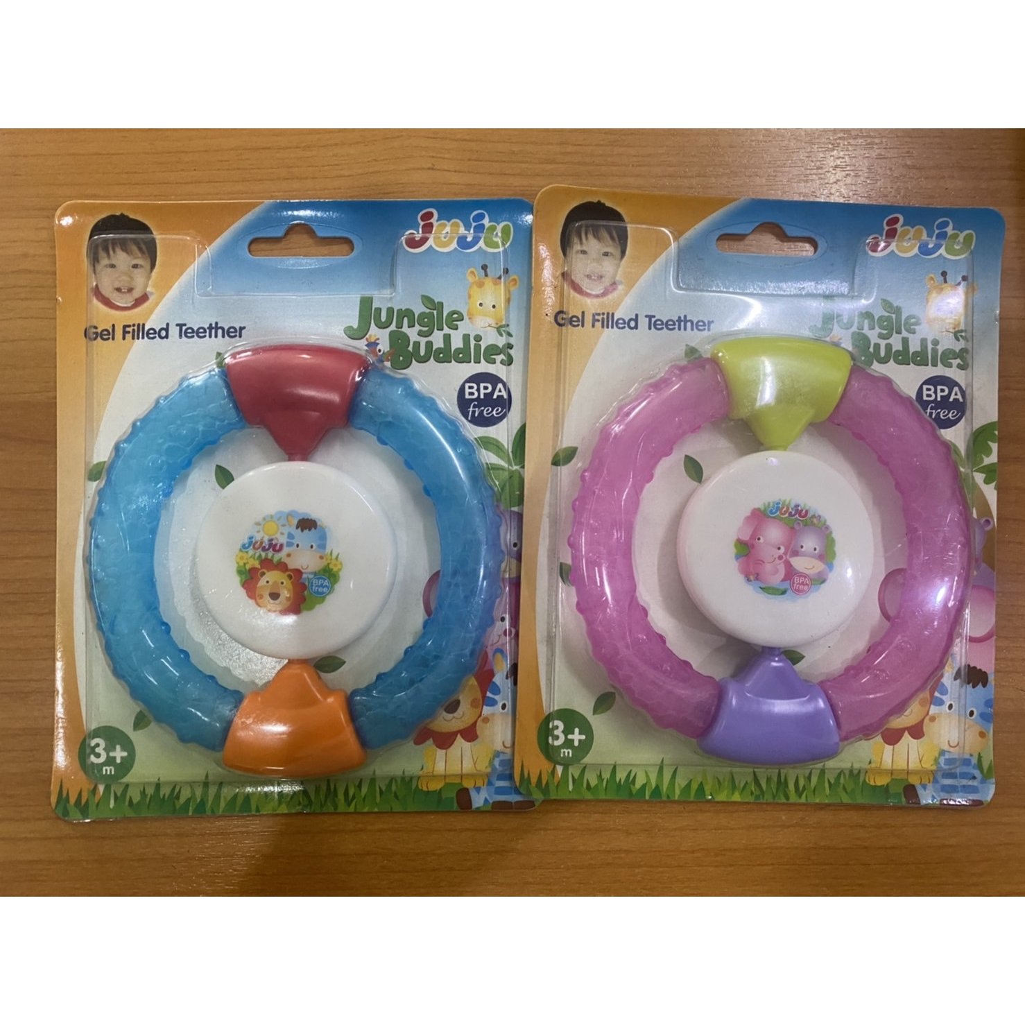 Juju ยางกัดเจลวงกลมเขย่ามีเสียงคละสี