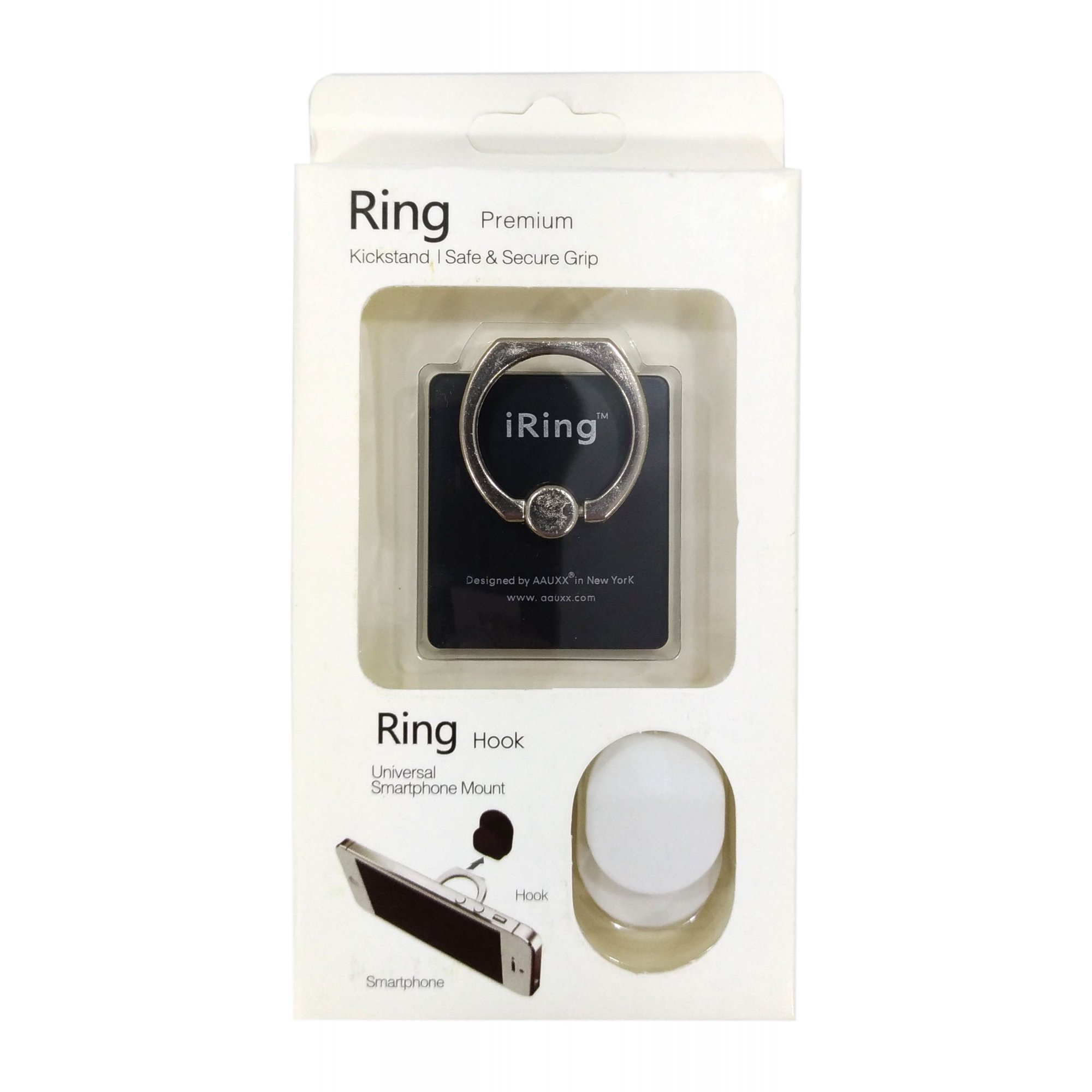 iRing แหวนยึดโทรศัพท์ พร้อม HOOK ตัวแขวนสำหรับติดตั้งในรถยนต์