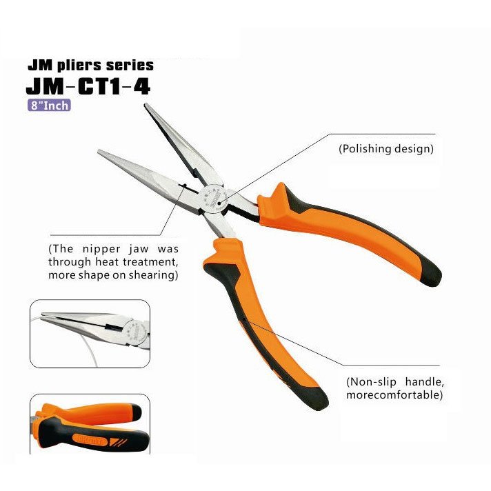 Jakemy คีมปากแหลม 8 นิ้ว JM-CT1-4