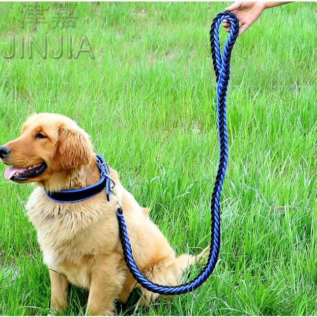 2PET สายจูงสุนัข ไนล่อนถัก พร้อมปลอกคอ แข็งแรง