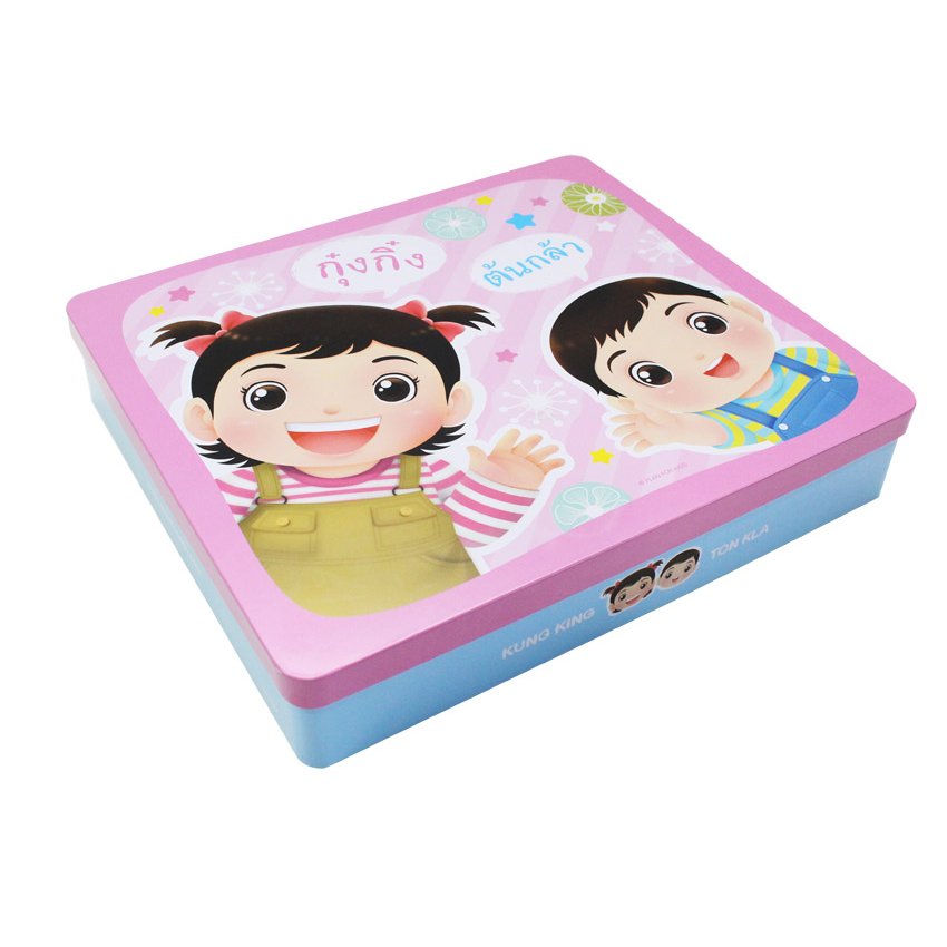 MOM2KIDS กล่องเหล็กลายกุ๋งกิ๋งกับต้นกล้า ขนาด 25&times;29&times;6 ซม. แข็งแรง พกพาง่าย ลายน่ารัก
