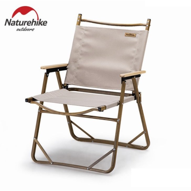 Naturehike เก้าอี้พับอลูมิเนียมลายไม้ ขนาดใหญ่