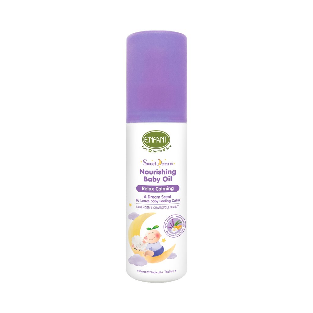 Enfant Sweet Dream Nourishing Baby Oil ออยล์บำรุงผิวสำหรับเด็ก สูตรอ่อนโยน ขนาด 75 ml.