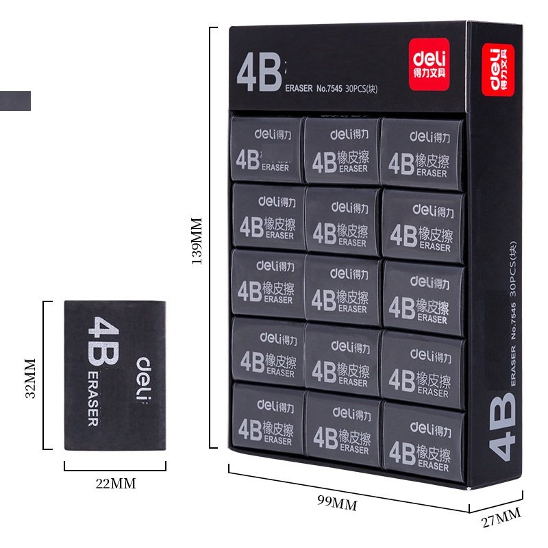 Deli ยางลบดินสอ สีดำ/สีครีม (แพ็ค 1 ชิ้น) ?