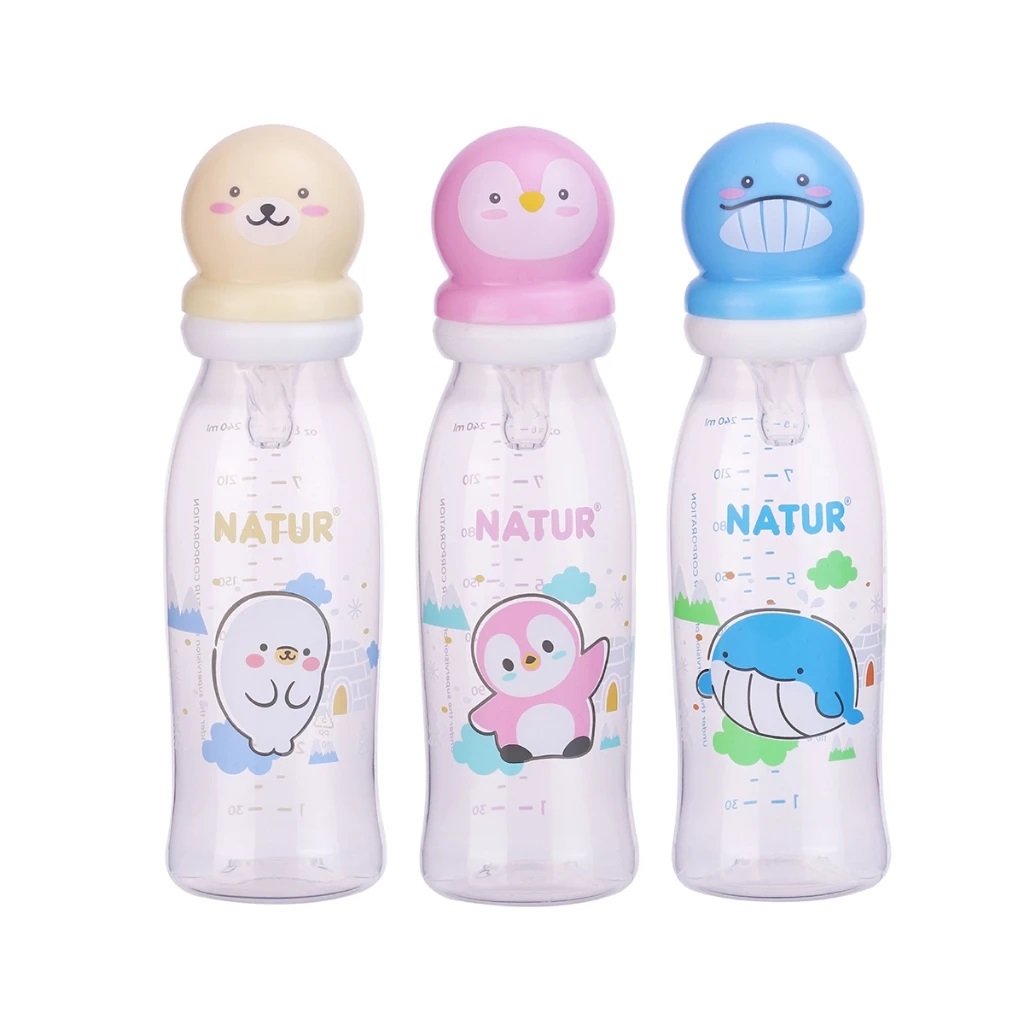 NATUR เนเจอร์ ขวดนมไบโอมิมิค 8oz  ฝาแฟนซี
